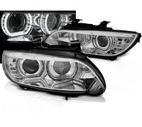 Coppia fari BMW Serie 3 E92/E93 06-10 angel eyes LED 3D DRL cromati