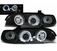 Coppia fari BMW Serie 5 E39 dal 1995 al 2003 angel eyes neri