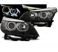 Coppia fari BMW Serie 5 E60/E61 03-07 angel eyes led nero