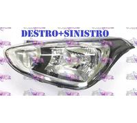 COPPIA FARI FANALE PROIETTORE DX+SX H4-H7 PARAB NERA PRED REG EL HYUNDAI I10 13>