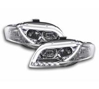 Coppia fari fanali anteriori Daylight Audi A4 tipo 8E anno 05-07 cromato