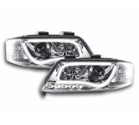 Coppia fari fanali anteriori Daylight Audi A6 tipo 4B anno 97-01 cromato