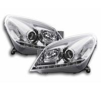 Coppia fari fanali anteriori Daylight Opel Astra H anno 2004-2009 cromato