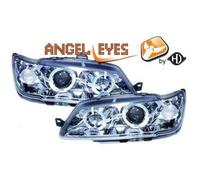 Coppia fari fanali anteriori TUNING 306 1993 > 1997 cromati con anelli ANGEL E