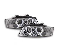 Coppia fari fanali anteriori TUNING A4 B6\8E 00-04 ANGEL EYES CROMATI Alogeni