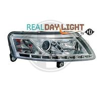 Coppia fari fanali anteriori TUNING A6 04-08 H7+H1 cromati DRL Alogeni