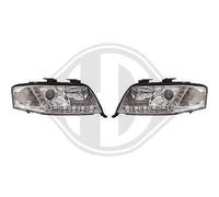 Coppia fari fanali anteriori TUNING A6 2001- 2004 cromati con Dayline a LED