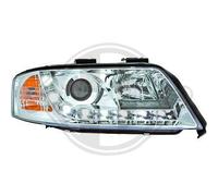 Coppia fari fanali anteriori TUNING A6 97-01 chrome con Dayline a LED O
