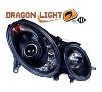 Coppia fari fanali anteriori TUNING Classe E W211 2002-2006 neri Alogeni