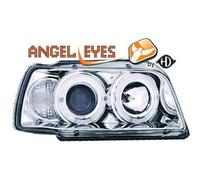 Coppia Fari Fanali Anteriori Tuning CLIO 91-96 cromati con anelli ANGEL