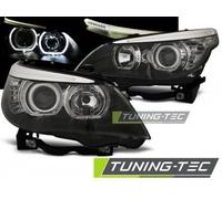 Coppia Fari Fanali Anteriori Tuning E60/E61 03-07 LED ANGEL EYES H7/H7 Nero