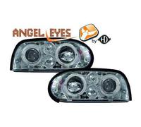 Coppia Fari Fanali Anteriori Tuning GOLF III 91-97 cromati con anelli ANGEL