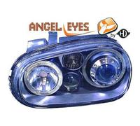 Coppia fari fanali anteriori TUNING GOLF IV 97-03 look R32 neri anelli angel