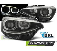 Coppia Fari Fanali Anteriori Tuning LED DRL NERI bmw serie1 F20 21 2011- 12.2014