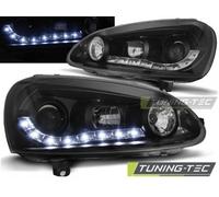 Coppia Fari Fanali Anteriori Tuning led GOLF V 5 DAYLIGHT Neri LED 2003 al 2009