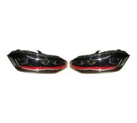 Coppia Fari Fanali anteriori tuning led rossa h7 led freccia dinamica polo 17-21