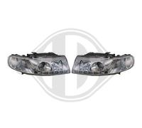 Coppia fari fanali anteriori TUNING LEON e TOLEDO, 99-04 cromati con luci D