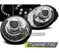 Coppia fari Fanali Anteriori Tuning NEW BEETLE (10.1998-05.2005) LED+H7 Cromati