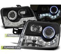 Coppia Fari Fanali Anteriori Tuning PANDA 169 2003- 2009 DAYLIGHT Neri LED dayli