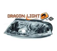 Coppia fari fanali anteriori TUNING PASSAT 3BG 2000->2005 cromati DAYLINE LED
