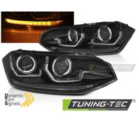 Coppia fari fanali anteriori tuning Polo VI 2G da 2017- Neri Freccia Dinamica H7