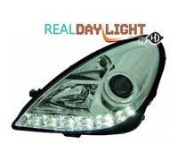 Coppia fari fanali anteriori TUNING SLK R171 04-11 cromati con luce DI