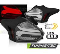 COPPIA FARI FANALI POSTERIORI TUNING PER FOCUS 3 15-18 HATCHBACK BLACK SEQ LED