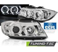 Coppia Fari fanali Tuning anteriori E90 91 2005 > 08.08 ANGEL EYES CCFL Alogeni