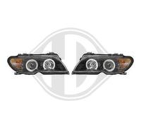 Coppia Fari Fanali TUNING Serie3 E46 Coupè cabrio 03-07 neri ANGEL EYES LED CCFL