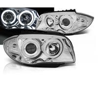 Coppia fari fari BMW E81/E82/E87/E88 04-11 occhi angelo CCFL cromati