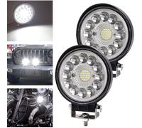 coppia fari led 99watt Tondi 12v24v luce fredda Completi di staffe Jeep Automoto