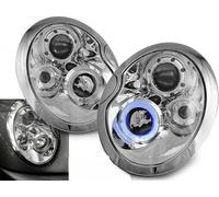 Coppia fari Mini Cooper 01-04 angel eyes cromati