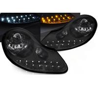 Coppia fari Porsche Boxster 1996-2004 luce diurna LED nero lucido