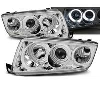 Coppia fari Skoda Fabia 99-08 angel eyes CCFL cromati