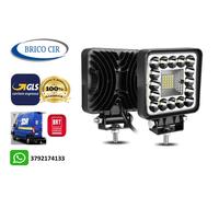 Coppia Faro Supplementare Auto Quadrato 32 LED 8W 12 V Luce Bianca Impermeabile