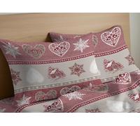 Coppia Federe Cuscino Letto Bottoni Laterali 100% Cotone Disegno Stelvio