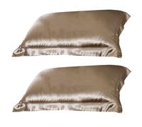 Coppia Federe In Ice Silk Moro, Quadrato, Unito Oro