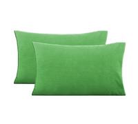 Coppia federe linea Candy 2 pezzi in morbido cotone con chiusura a busta - a sacco - colori basics vivaci (Verde sempreverde)