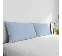Coppia Federe Max Color 100% cotone, Made in Italy, misura federa 50x80 cm con patella interna, Tinta Unita - AZZURRO