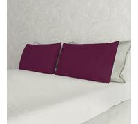 Coppia Federe Max Color 100% cotone, Made in Italy, misura federa 50x80 cm con patella interna, Tinta Unita - PRUGNA