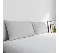 Coppia Federe Max Color 100% cotone, Made in Italy, misura federa 50x80 cm con patella interna, Tinta Unita - GRIGIO CHIARO