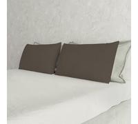 Coppia Federe Max Color 100% cotone, Made in Italy, misura federa 50x80 cm con patella interna, Tinta Unita - MARRONE