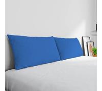 Coppia Federe Max Color 100% cotone, Made in Italy, misura federa 50x80 cm con patella interna, Tinta Unita - BLU ROYAL