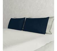 Coppia Federe Max Color 100% cotone, misura federa 50x80 cm con patella interna, Tinta Unita - BLU SCURO