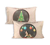 Coppia Federe natalizie stampa addobbi decori di Natale I love Sleeping 5647