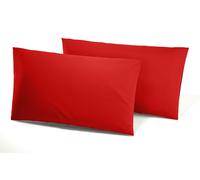 Coppia Federe Per Guanciale In Puro Cotone 100% Irge 52x82cm In Tinta Unita