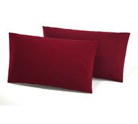 Coppia Federe Per Guanciale In Puro Cotone 100% Irge 52x82cm In Tinta Unita