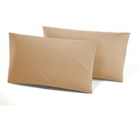 Coppia Federe Per Guanciale In Puro Cotone 100% Irge 52x82cm In Tinta Unita