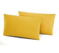 Coppia Federe Per Guanciale In Puro Cotone 100% Irge 52x82cm In Tinta Unita