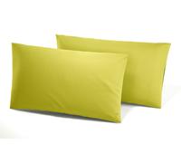 Coppia Federe Per Guanciale In Puro Cotone 100% Irge 52x82cm In Tinta Unita